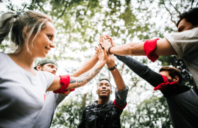 Team building in the mountains