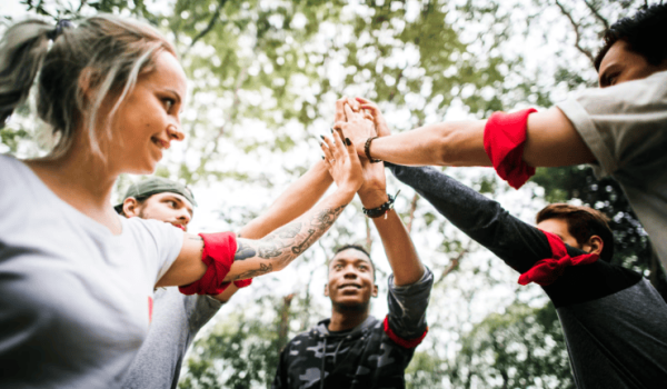 Team building in the mountains