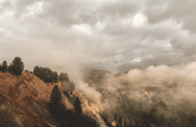 Autumn mountain fog