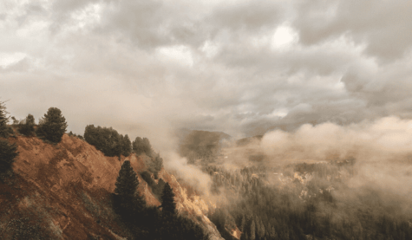 Autumn mountain fog